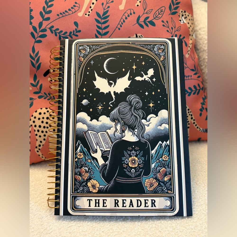The Reader Spiral Notebook with Illustrative Cover